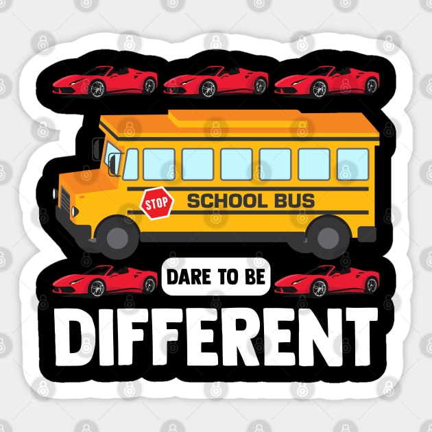 Dare To Be Different The Yellow School Bus Student Transport Sticker by sBag-Designs